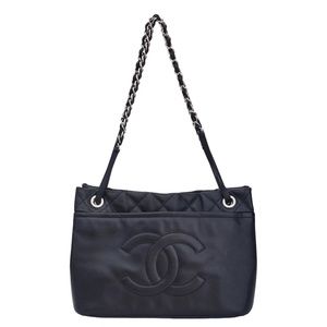 CHANEL VINTAGE CAVIAR BLACK LEATHER GRAND SHOPPING TOTE MEDIUM (2015)